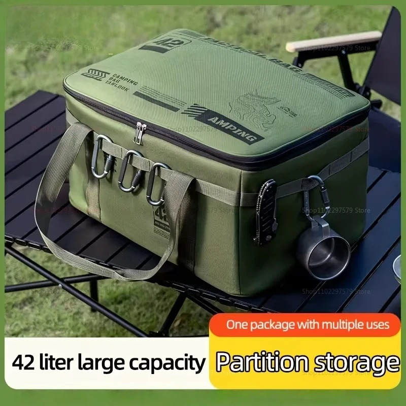 Outdoor Camping Folding Storage Box - 42L Large Capacity Insulated Storage Bag