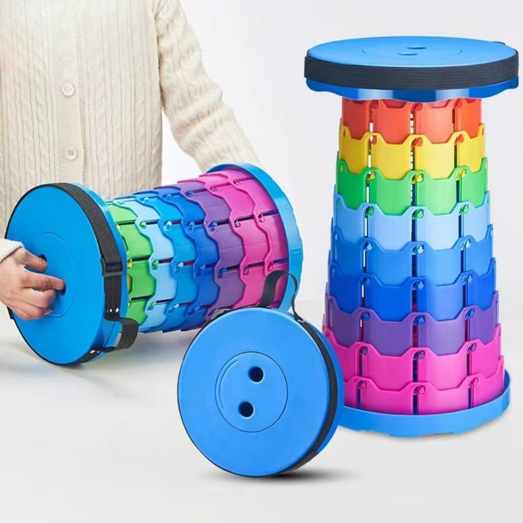Outdoor Camping And Fishing - Rainbow Telescopic Camping Stool Portable Thickened