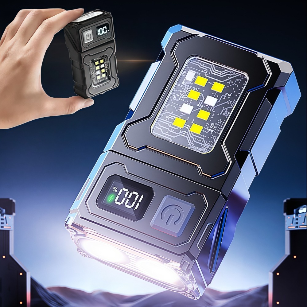 Outdoor Camping And Fishing - Rechargeable Mini LED Flashlight Magnetic Clip-On