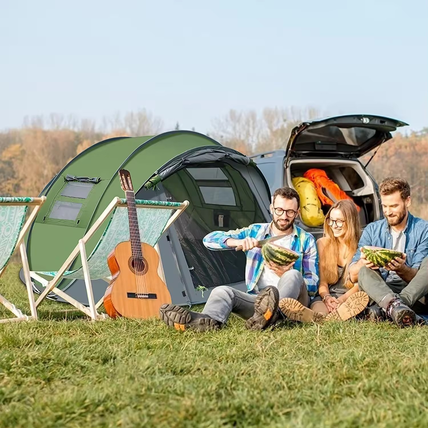 Outdoor Camping Dome - Double Layer Waterproof Family Camping Tent