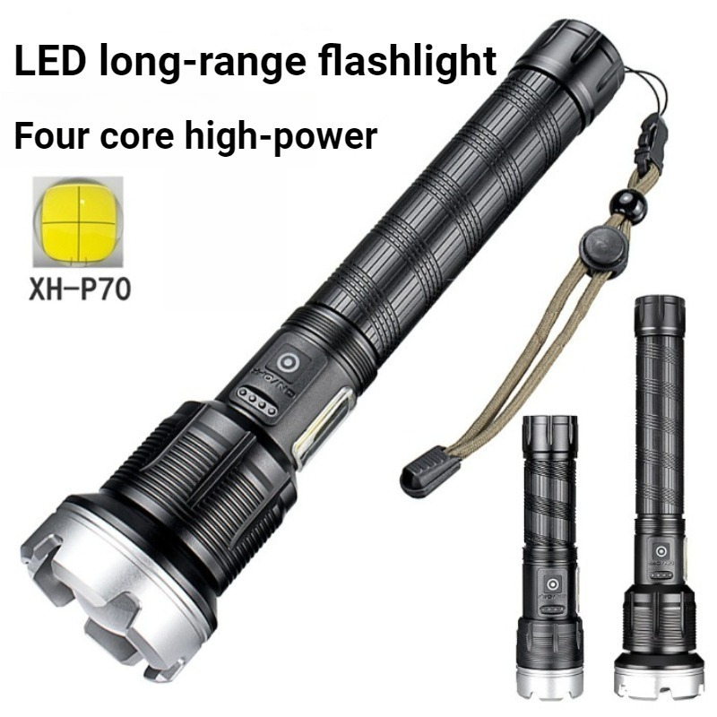 Outdoor Camping And Fishing - High-power LED Flashlight Telescopic Long-range Power