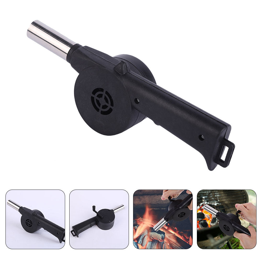 Outdoor Camping Fire - Manual Blower Black Hand Crank Bbq