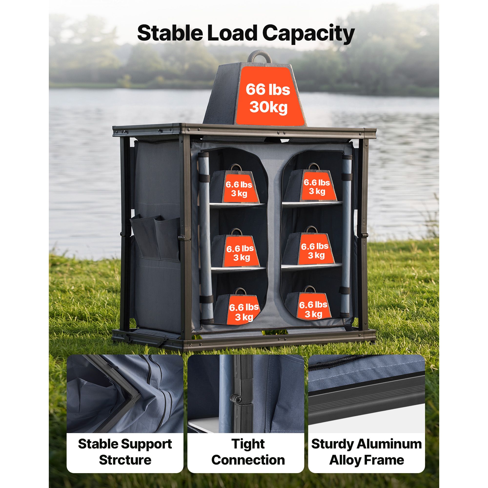 Folding Camping Storage Cabine - огляд і ціна Outdoor Camping Kitchen Setup