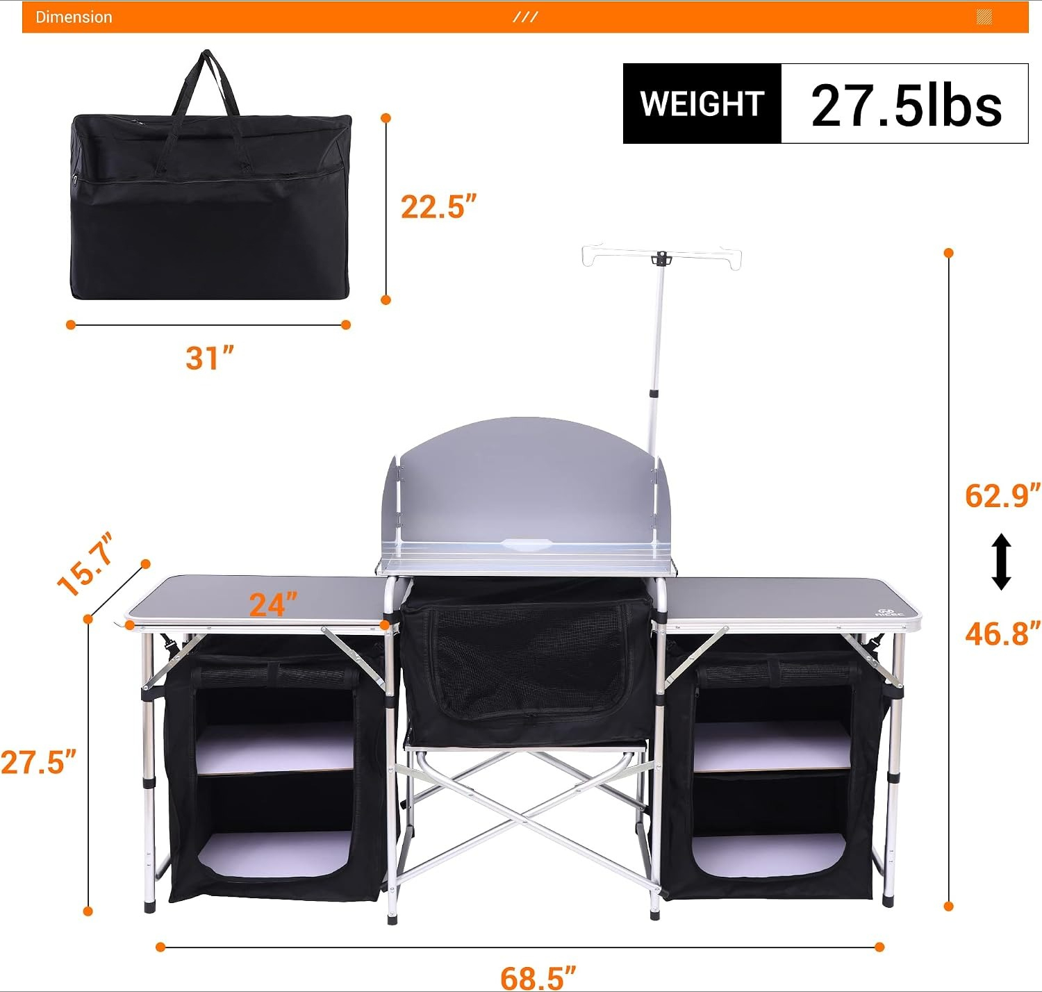 Folding Camping Kitchen Table  - огляд і ціна Outdoor Camping Kitchen Setup