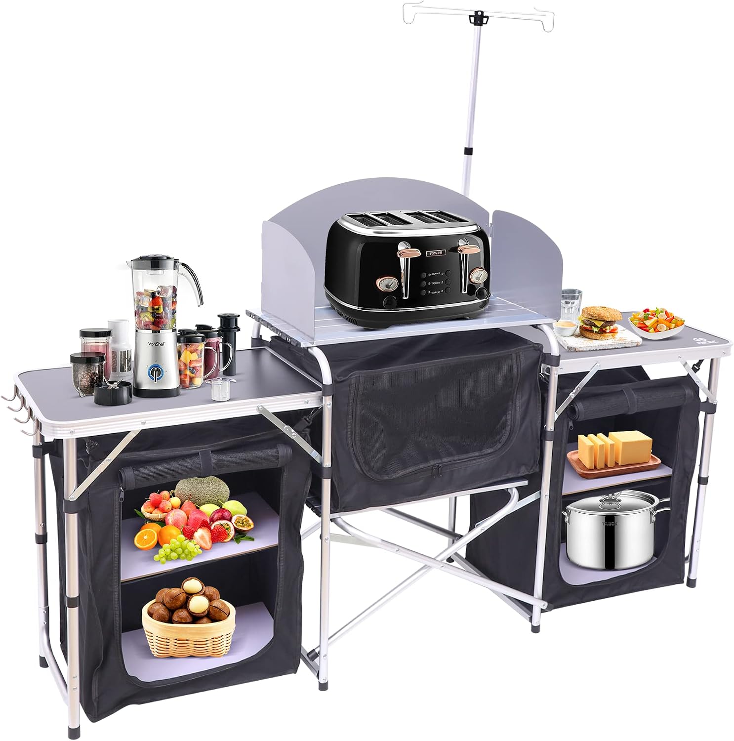 Folding Camping Kitchen Table  - огляд і ціна Outdoor Camping Kitchen Setup
