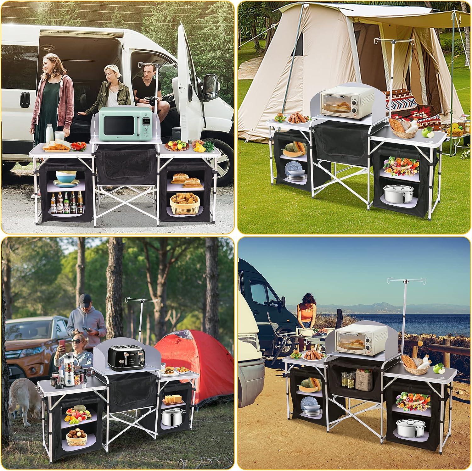 Folding Camping Kitchen Table  - огляд і ціна Outdoor Camping Kitchen Setup