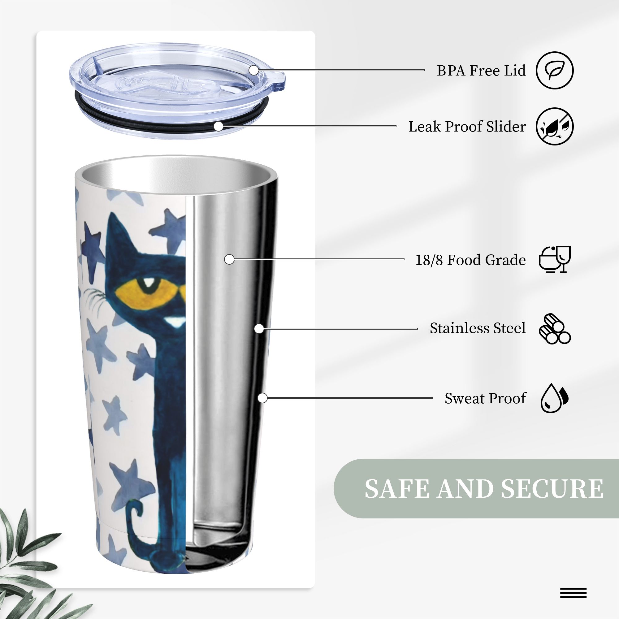 Cartoon Cat Pete the Cat  Tumb - огляд і ціна Vacuum Insulated Flask