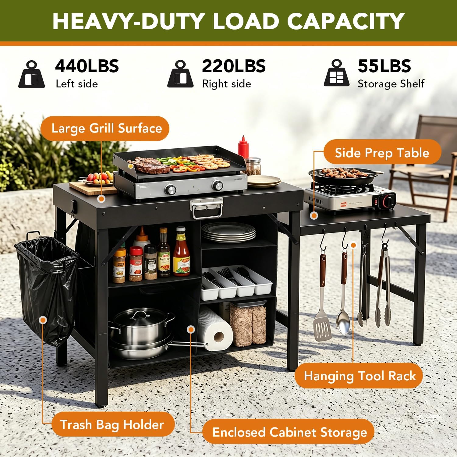 Portable Foldable Griddle Stan - огляд і ціна Outdoor Camping Kitchen Setup