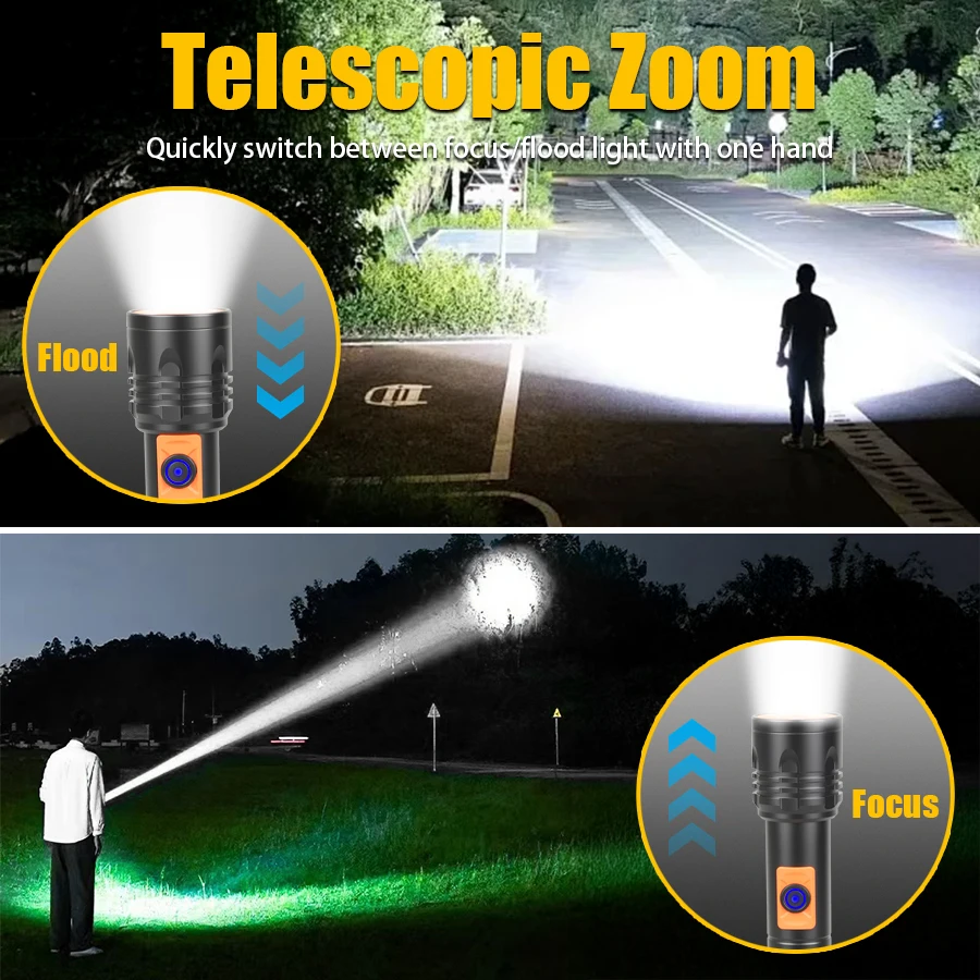 High Power LED Flashlight USB  - огляд і ціна Outdoor Camping And Fishing
