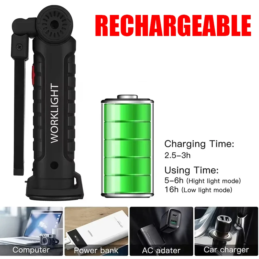 Rechargeable Magnetic Work Lig - огляд і ціна Outdoor Camping And Fishing