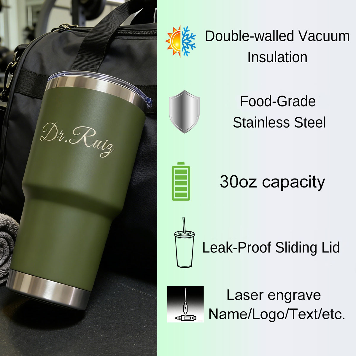 Custom Personalized 30 oz Vacu - огляд і ціна Vacuum Insulated Flask