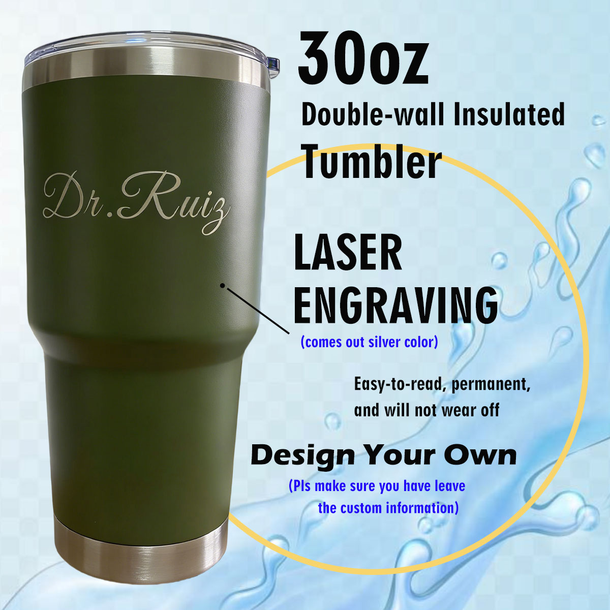 Custom Personalized 30 oz Vacu - огляд і ціна Vacuum Insulated Flask