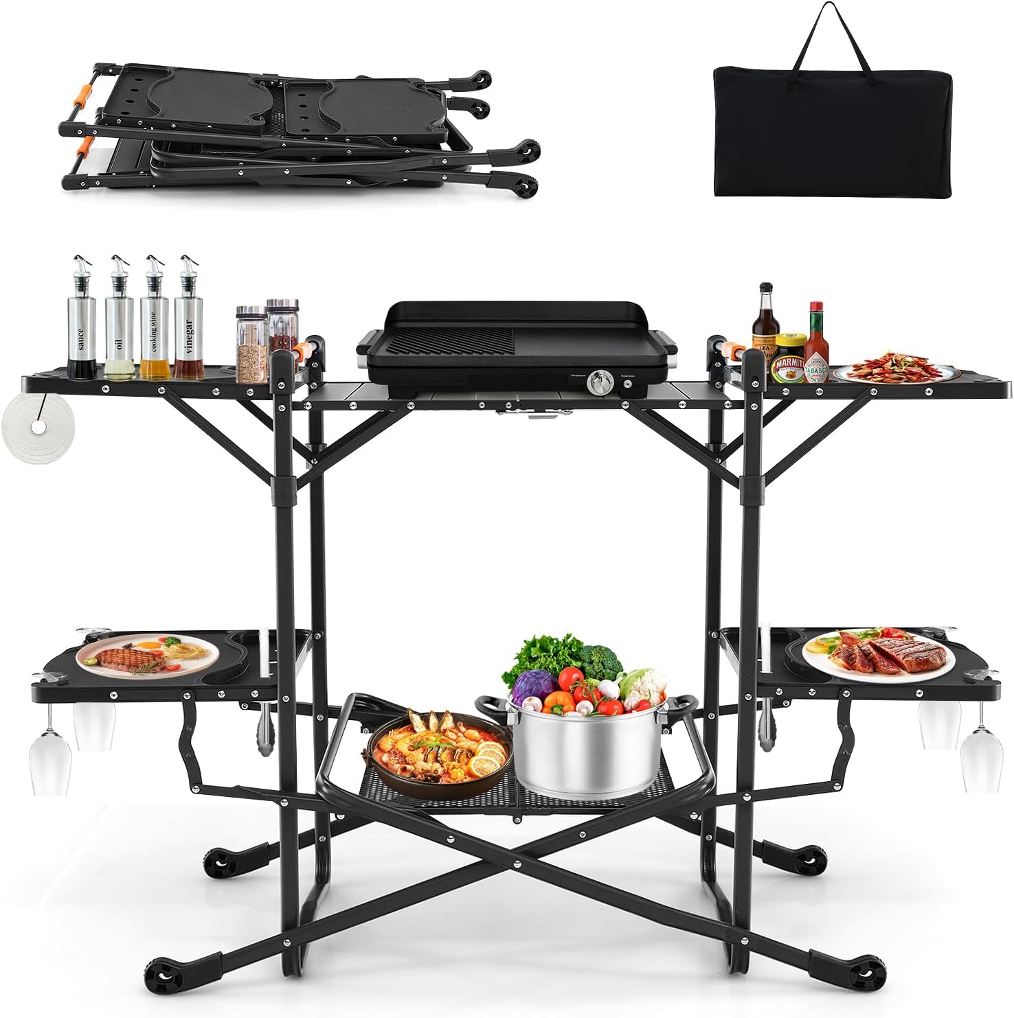 Portable Outdoor Folding Cooki - огляд і ціна Outdoor Camping Kitchen Setup