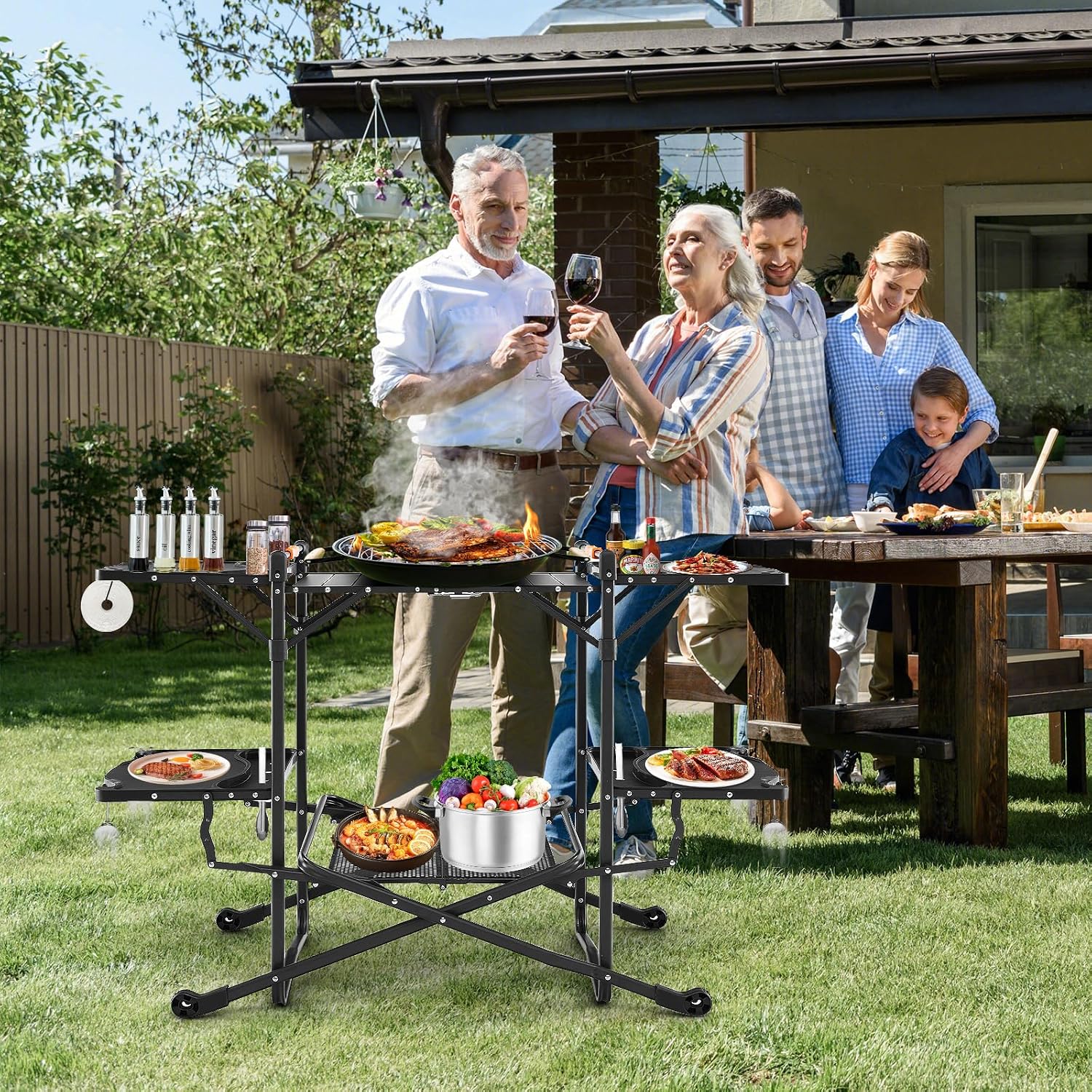Portable Outdoor Folding Cooki - огляд і ціна Outdoor Camping Kitchen Setup