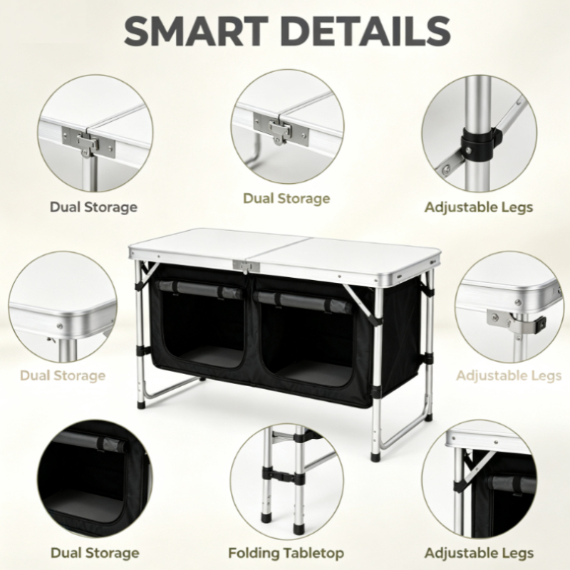 Silver Aluminum Folding Campin - огляд і ціна Outdoor Camping Kitchen Setup