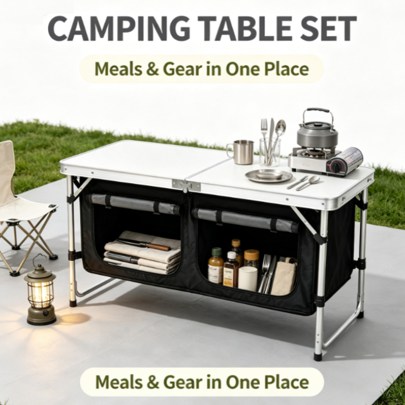 Silver Aluminum Folding Campin - огляд і ціна Outdoor Camping Kitchen Setup