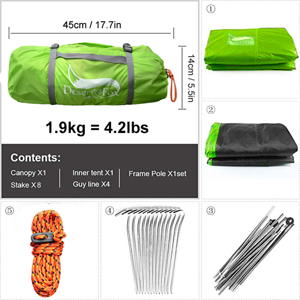 Desert&Fox 2 Person Tent Light - огляд і ціна Outdoor Camping Dome