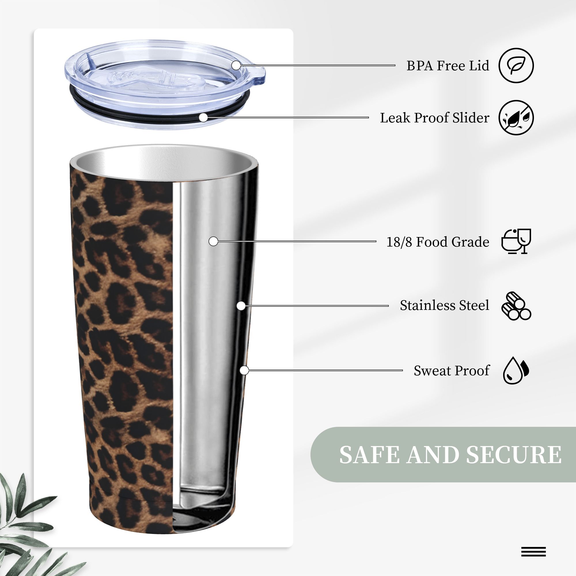 Leopard Print Tumbler Vacuum I - огляд і ціна Vacuum Insulated Flask