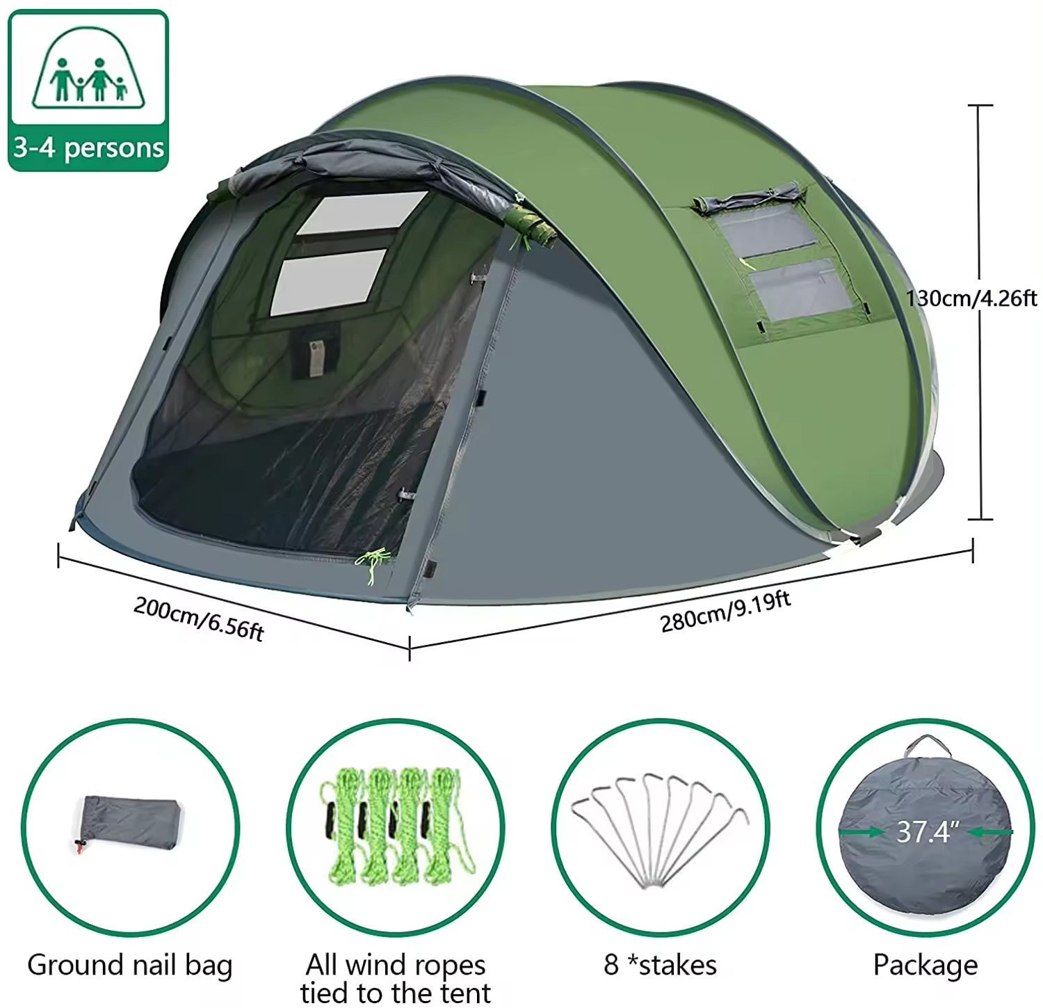 Double Layer Waterproof Family - огляд і ціна Outdoor Camping Dome