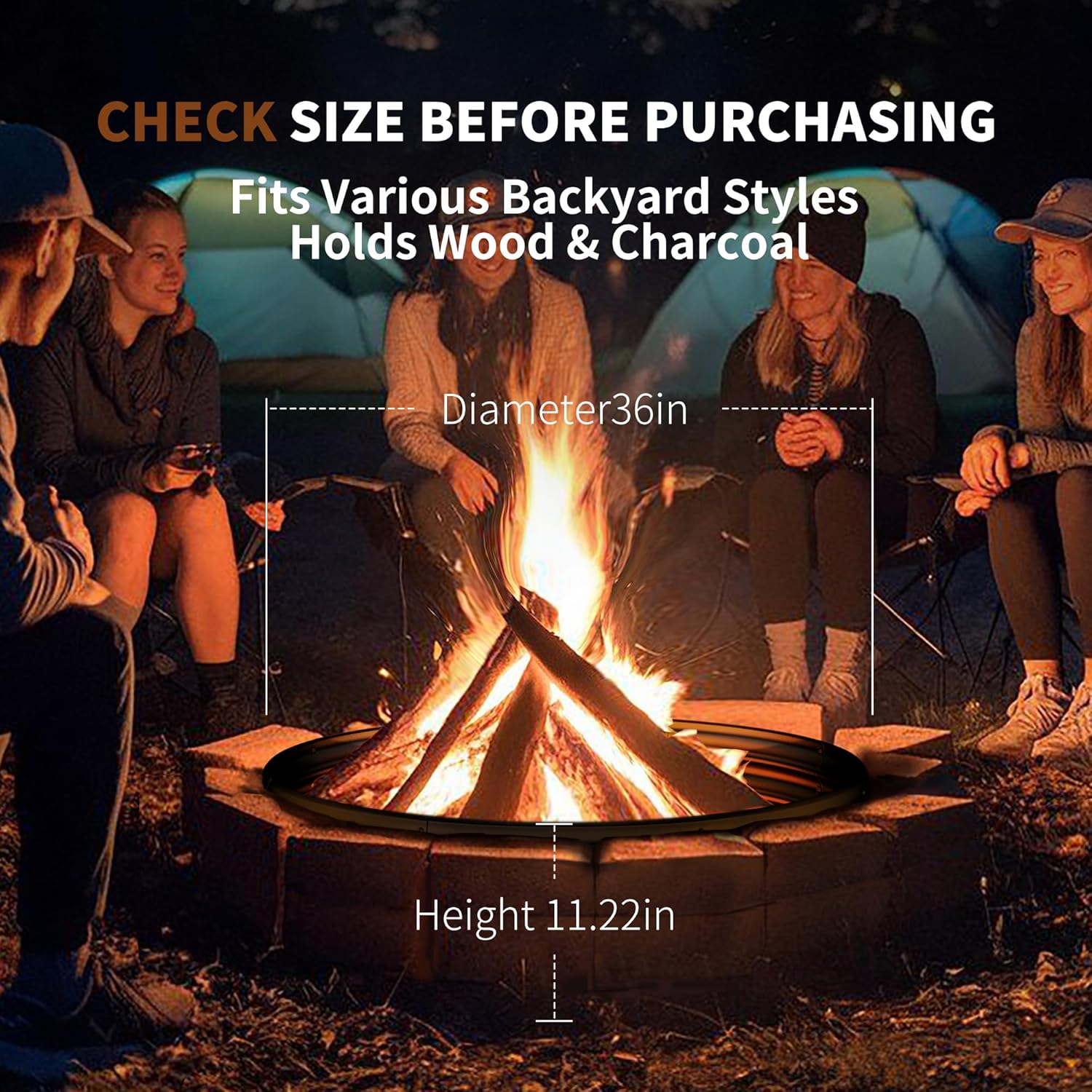 36 Inch Heavy Duty Fire Pit Ri - огляд і ціна Outdoor Camping Fire