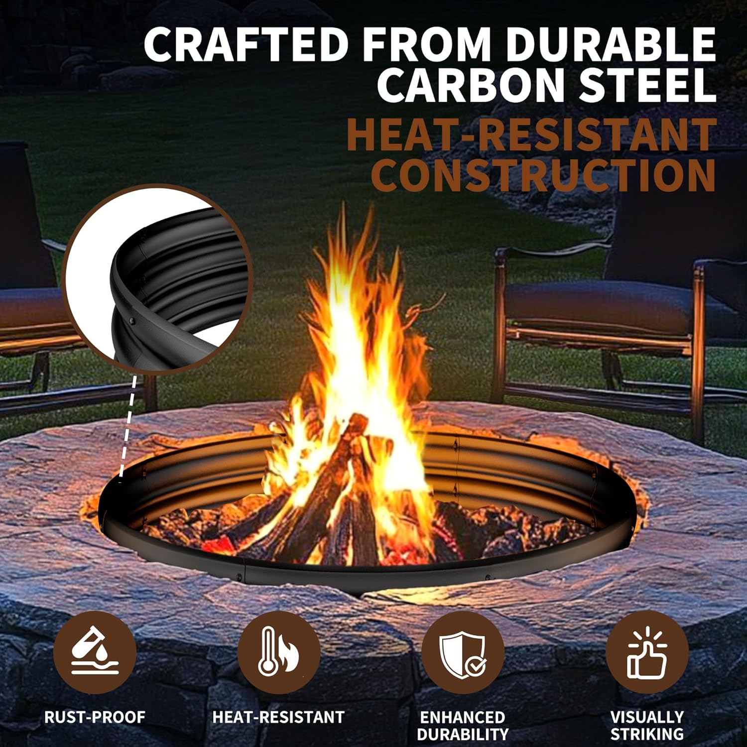 36 Inch Heavy Duty Fire Pit Ri - огляд і ціна Outdoor Camping Fire