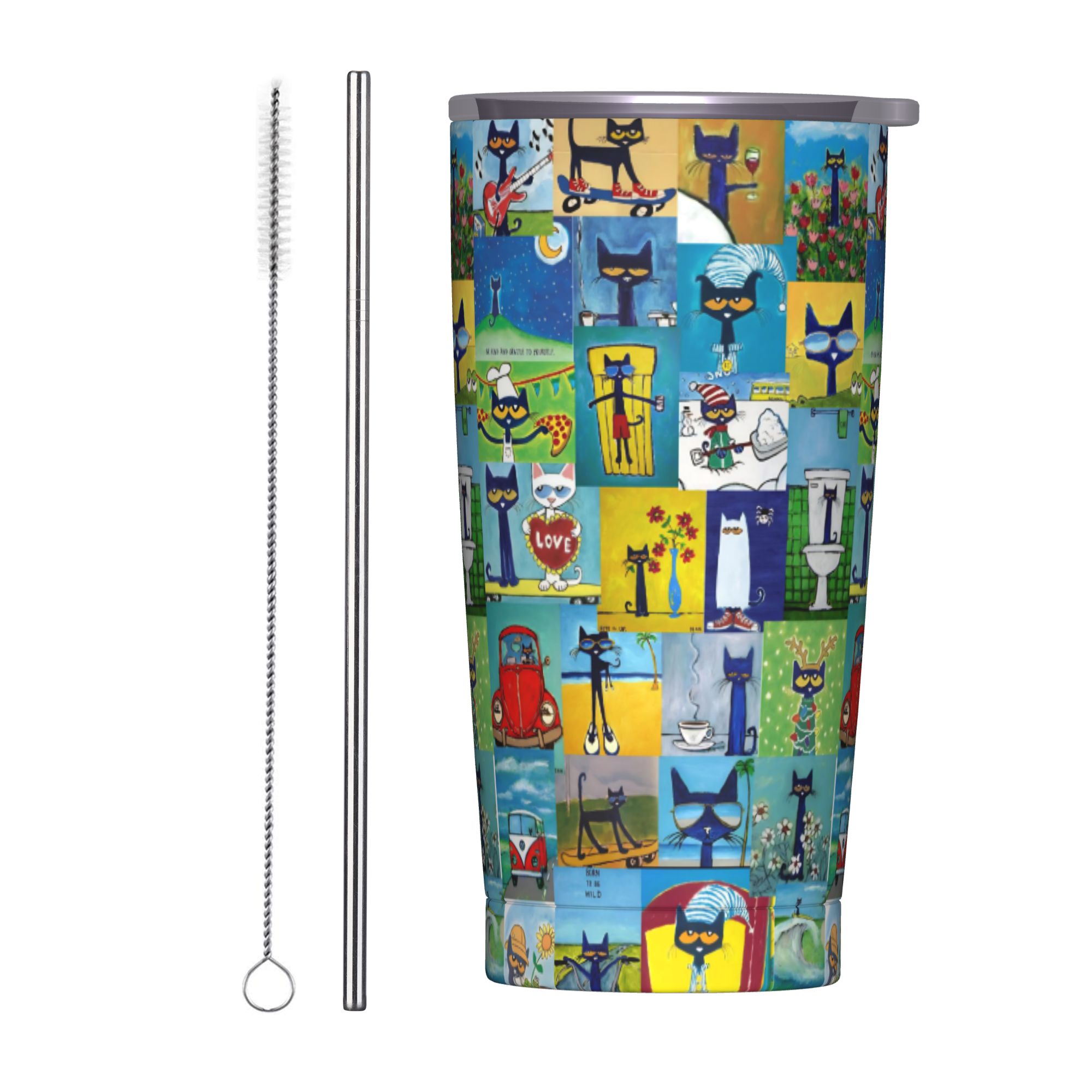 Pete The Cat Cartoon Tumbler V - огляд і ціна Vacuum Insulated Flask