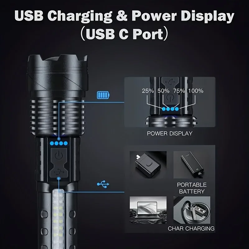 Powerful LED Flashlight Batter - огляд і ціна Outdoor Camping And Fishing