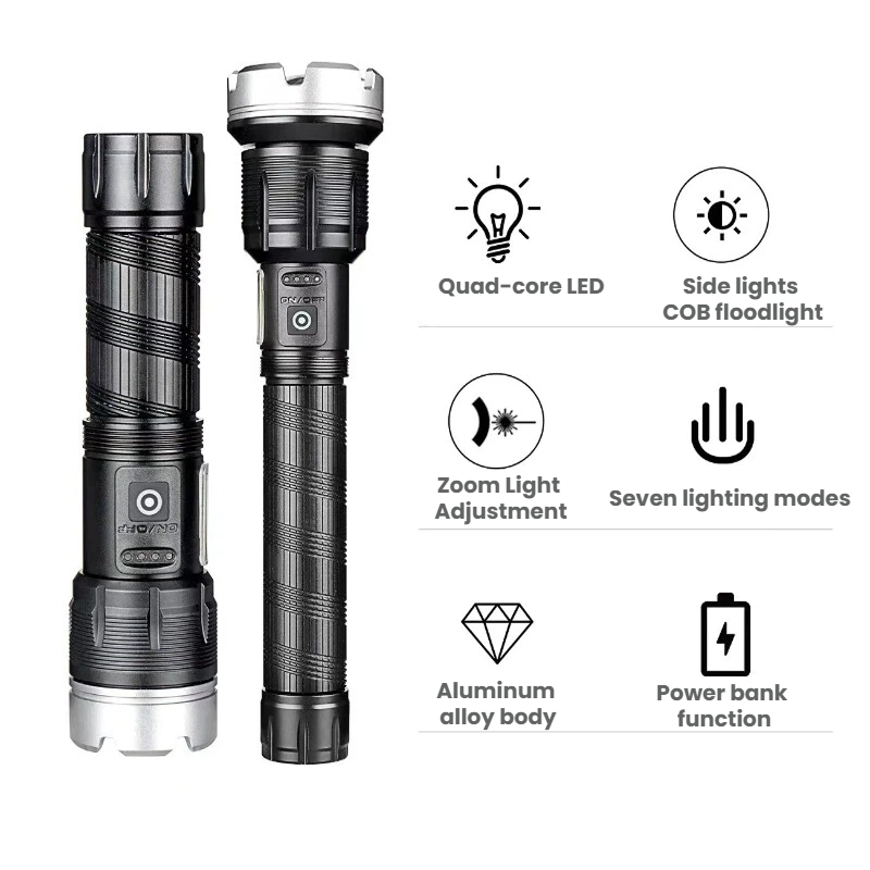 High-power LED Flashlight Tele - огляд і ціна Outdoor Camping And Fishing